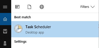 Skriv Task Scheduler i Windows sökfält