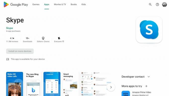 Skype a Google Play Áruházban