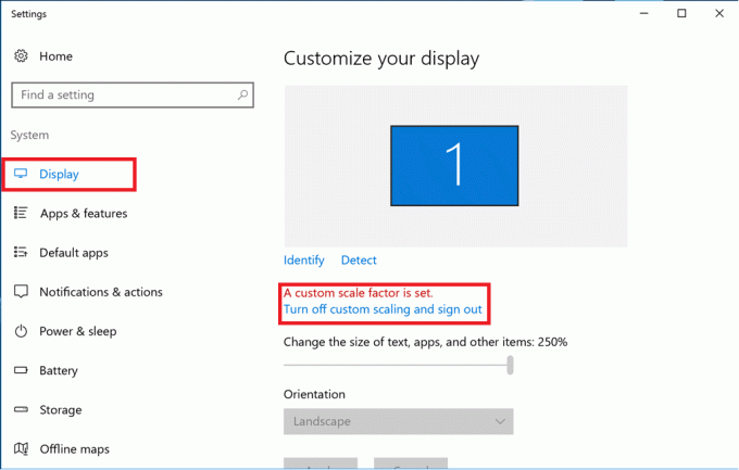 Išjunkite tinkintą mastelio keitimą ir atsijunkite | Pataisymas: „Windows 10“ neprisijungs nuotolinis darbalaukis