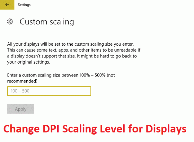 Ändern Sie die DPI-Skalierungsstufe für Displays in Windows 10