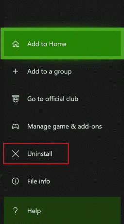 Xbox Konsolunda kaldırma seçeneğini seçin