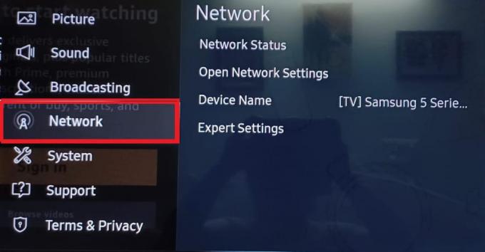 Nustatymai Tinklas Samsung televizorius | išmanusis televizorius neprisijungs prie „Wi-Fi“.
