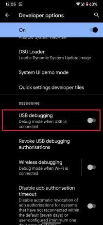USB 디버깅 활성화