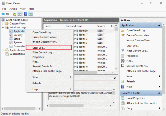 Як очистити всі журнали подій у програмі перегляду подій у Windows 10