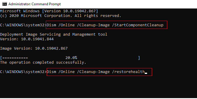 Execute as linhas de comando SFC e DISM para reparar os arquivos do sistema.