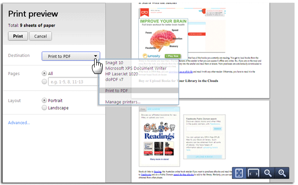 크롬 프린트 PDF