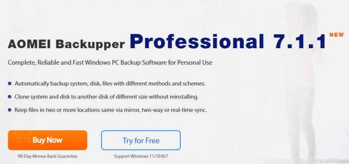 AOMEI Backupper Professional 7.1.1