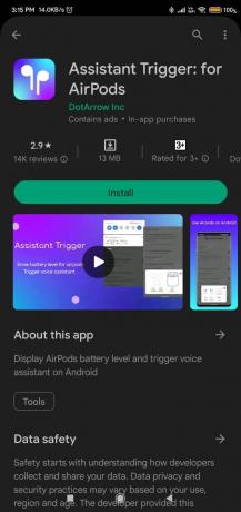 Asistan Tetikleyici: AirPods için Google Play Store