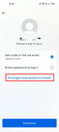 Sedan får du två alternativ att välja mellan, men om du inte har tillgång till din registrerade e-postadress och ditt Instagram-lösenord, klicka sedan på alternativet Inte längre till dessa länkar. 
