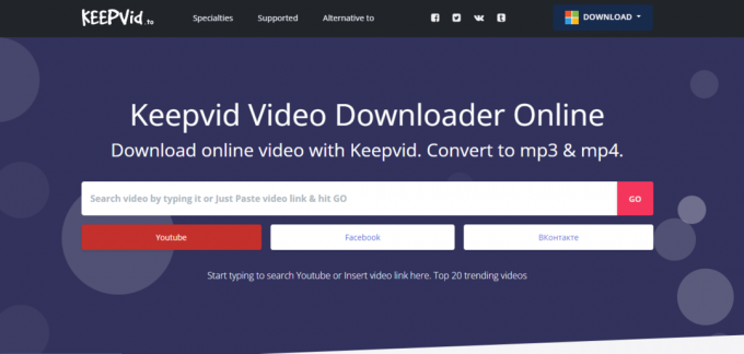 Веб-сайт KeepVid