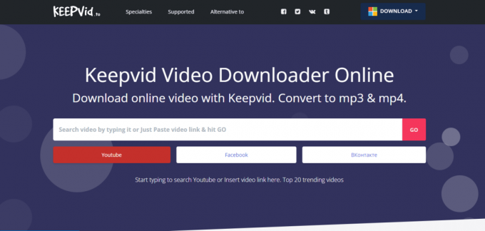 Уебсайт KeepVid