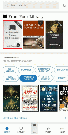 Şimdi, Kindle uygulamasını cihazınızda açın; taşınan MOBI dosyasını Kitaplığınızdan altında bulacaksınız.