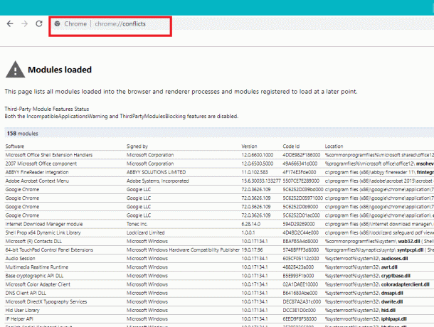 Bekreft for eventuell konfliktende programvare hvis Chrome krasjer