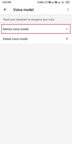 Recycler le modèle vocal | Correction de l'assistant Google ne fonctionnant pas sur Android