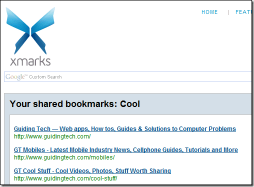 Partajați folderul de marcaje utilizând xmarks4