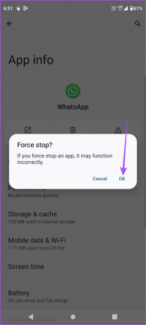 forcer l'arrêt de WhatsApp Android