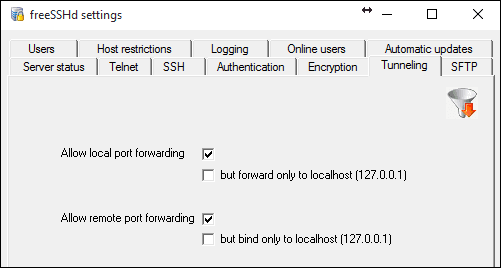 Sshd libre de tunelización