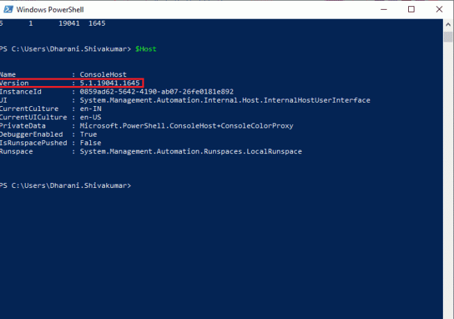 ใช้คำสั่งโฮสต์ วิธีตรวจสอบเวอร์ชันของ PowerShell ใน Windows 10