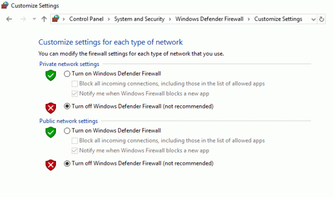 Inaktivera antivirusprogram eller Windows Defender