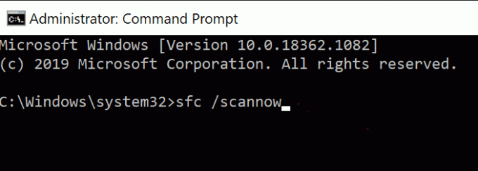 다음 명령을 입력하고 Enter 키를 누르십시오. sfc scannow 수정 명령 프롬프트가 Windows 10에서 나타난 다음 사라집니다.
