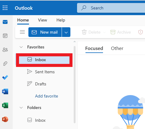 Gå til innboksen din eller mappen som inneholder e-posten du vil arkivere. | Hvordan arkivere i Outlook 365