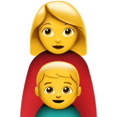 Apple Emoji Alleenstaande Familie Moeder