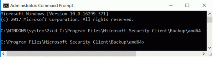 cd mappen Microsoft Security Client