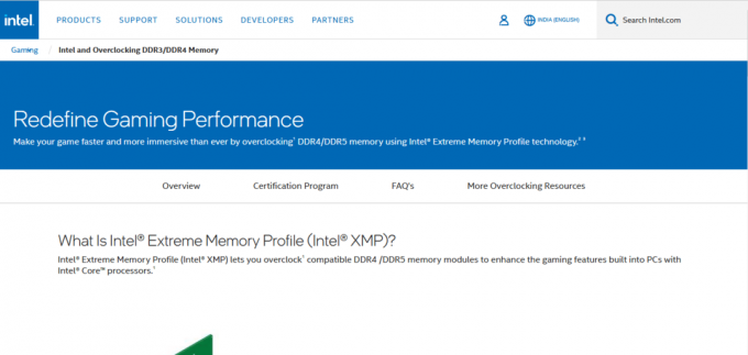 Intel Extreme Memory Profile