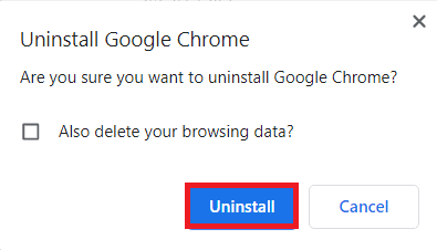 Iššokančiajame lange spustelėkite Pašalinti, kad patvirtintumėte. Pataisykite „Chrome“, neišsaugodami slaptažodžių sistemoje „Windows 10“.