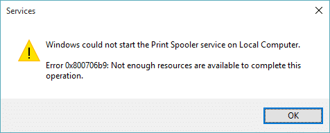 Åtgärda Printer Spooler-fel i Windows 10