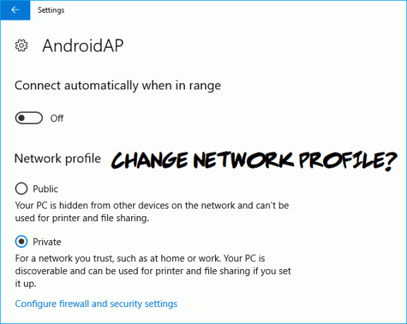 Windows 10에서 공용에서 사설 네트워크로 변경