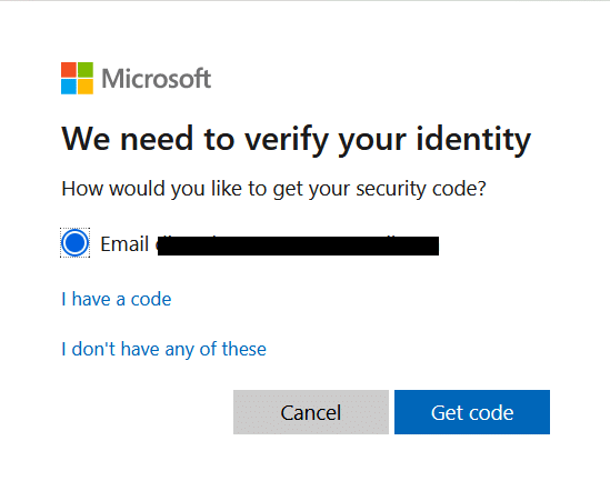 Microsoft Kā vēlaties iegūt drošības kodu