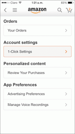 Amazon I Phone One-Click-Einstellungen