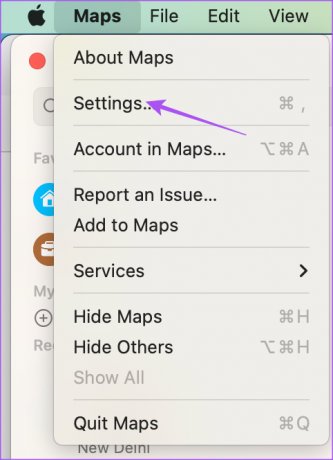 nastavitve Apple Maps Mac 
