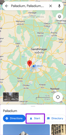 Start navigation i Google Maps