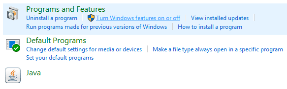 slå av eller på funktioner i Windows