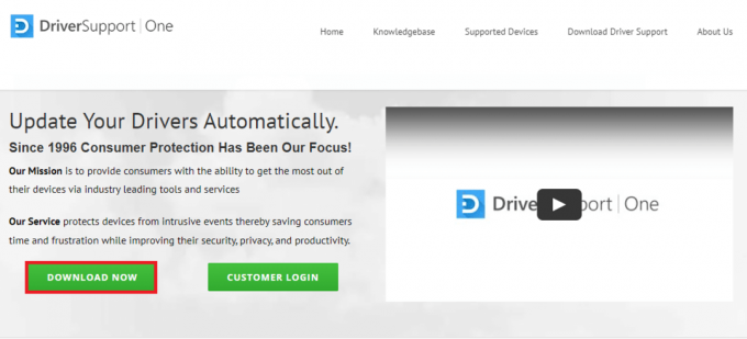 Otvorite službenu web stranicu aplikacije za podršku vozačima i kliknite na gumb PREUZMI SADA