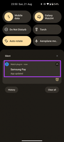 Öppna uppdaterad Samsung Pay-app på smartphone