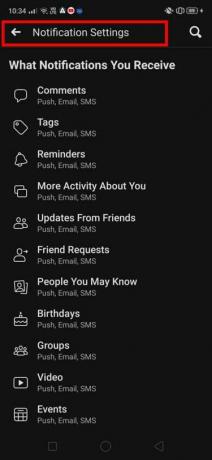 Sada pritisnite gumb Postavke obavijesti. | Kako pronaći rođendane na Facebook aplikaciji?