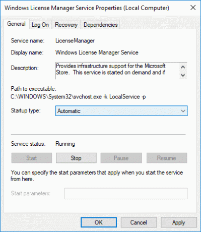 Ställ in Windows License Manager Service på Automatisk