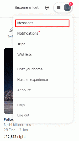 Klikk på profilikonet ditt og velg Meldinger | Slik sletter du melding på Airbnb