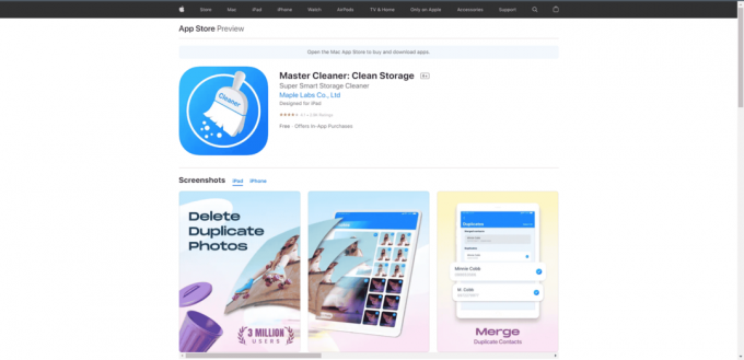 Cleaner master Pagina web dell'app store iOS super pulita. Le migliori app di raffreddamento del telefono per Android e iOS