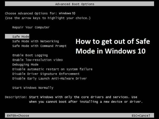 Windows 10'da Güvenli Moddan nasıl çıkılır