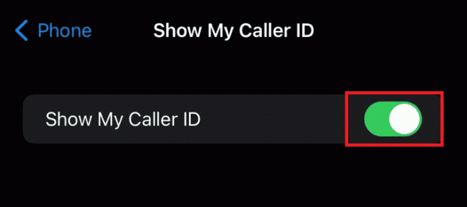 Deaktivieren Sie den Schalter für die Option „Meine Anrufer-ID anzeigen“.