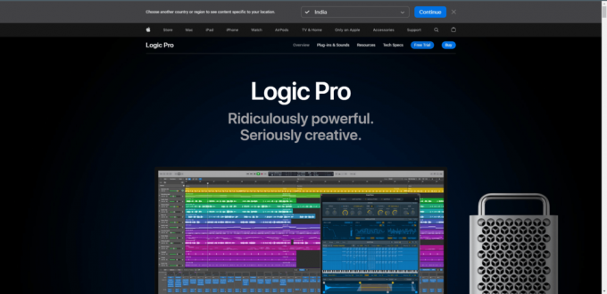 Logic Pro X officiella webbplats