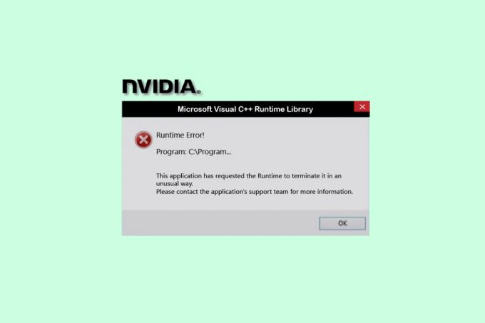 Correggi l'errore di runtime di NVIDIA Geforce Experience C++