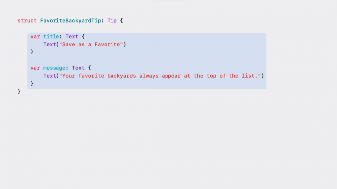 إطار عمل TipKit في Xcode