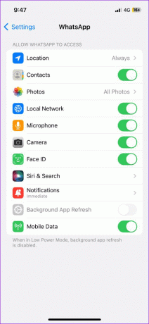 Aktifkan Izin untuk WhatsApp di iPhone