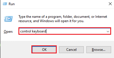 Skriv inn kontrolltastaturet og trykk Enter | Fiks tastaturinndataforsinkelse i Windows 10