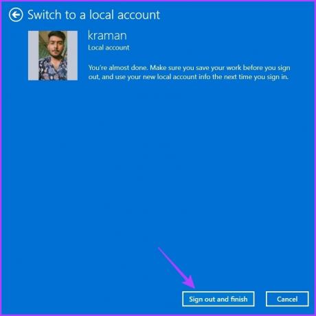 Abmelden und Option „Fertig stellen“ in der Microsoft-Eingabeaufforderung